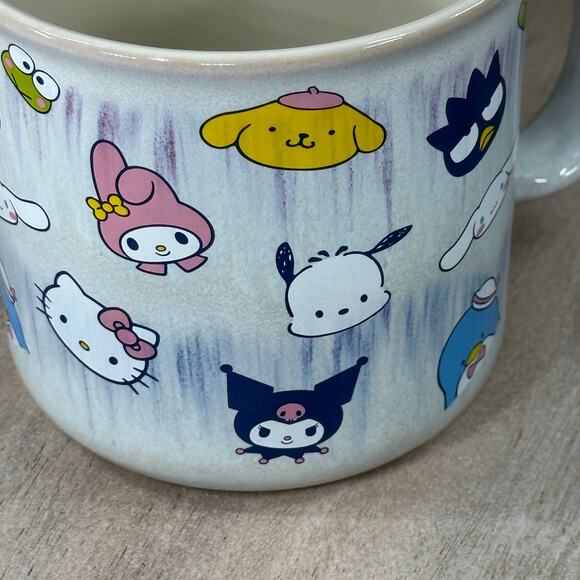 Hello Kitty Friends Ceramic Mug Glaze Face Wrap Around Design Gray Collectible - Picture 9 of 12